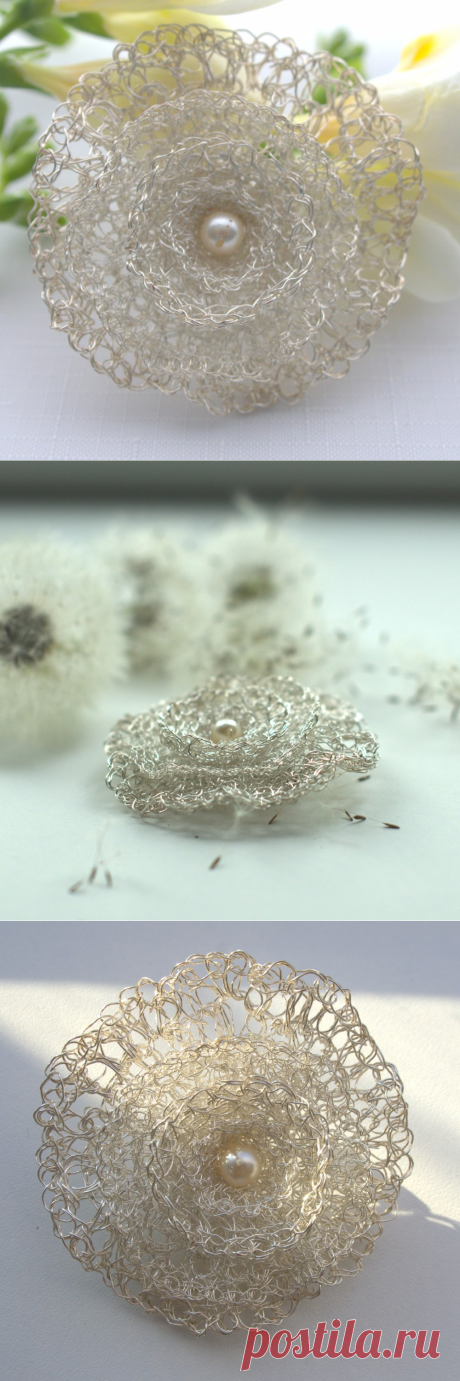 Купить брошь ручной работы Анемон от бренда Raretejewelry | Mellroot
