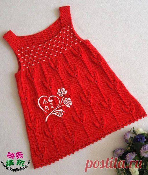 Сарафан спицами для девочки..