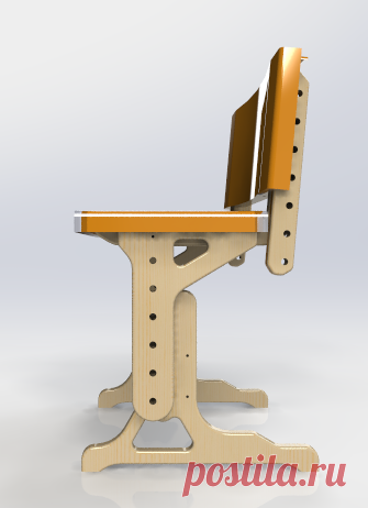 Стул для ребенка. Дитячий стілець - keycreator выступает,шаг / ИГЭС - 3D модель - GrabCAD