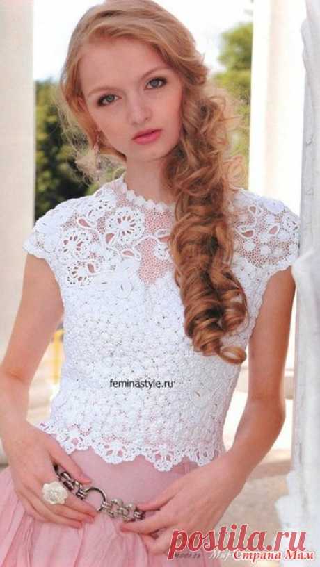 Летний топ-корсет 
Девочки, нашла красоту, делюсь с вами, может кого то вдохновлю на повторениеПо материалам Журнала Мод № 556Автор работы - Мирослава ГороховичРазмер 44Вам потребуется:200 г пряжи типа «Ирис» (100 % хл…