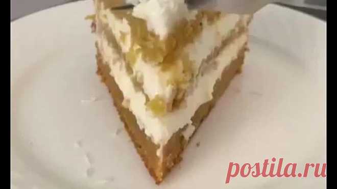 Mopкoвный тopт c нeжным твopoжным кpeмoм