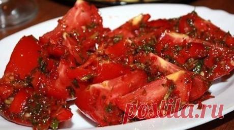 Идеальные домашние помидоры по-грузински. Изумительная закусочка, вкус которой не забудут ваши гости!