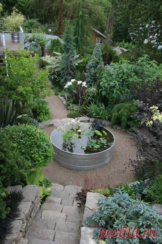 Use a stock tank for a pond.| Use a stock tank for a pond. | Gardens