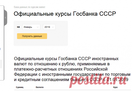 Официальные курсы Госбанка СССР | Банк России