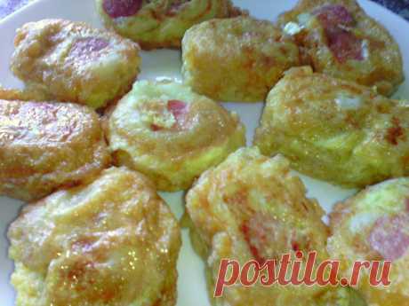 Закуска из вафельных коржей с картошкой