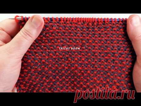 Узор "Крапинки", двустороннее полотно спицами.