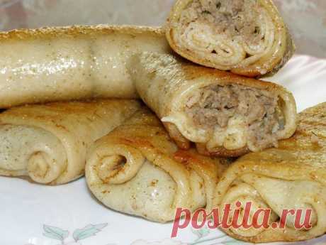 Домашние блинчики с мясом - потрясающе вкусные!