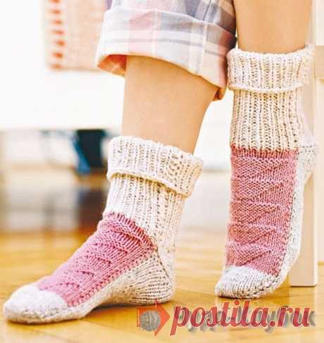 носки связаные на 2 спицах