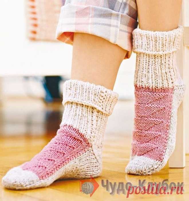 носки связаные на 2 спицах