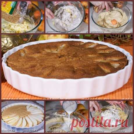 Шоколадный пирог с грушами и коричневым сахаром