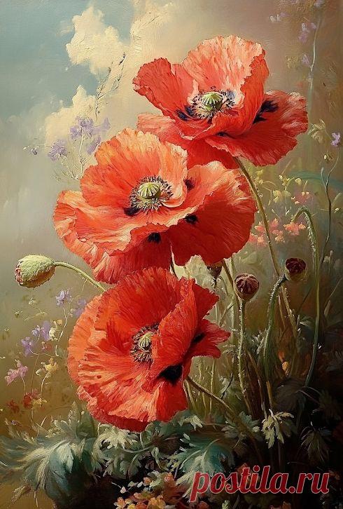 Искусственный интеллект рисует маки