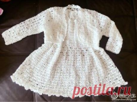 Платье и болеро для девочки Платье и болеро для девочки крючком. Нарядный белый комплект для девочки крючком со схемами