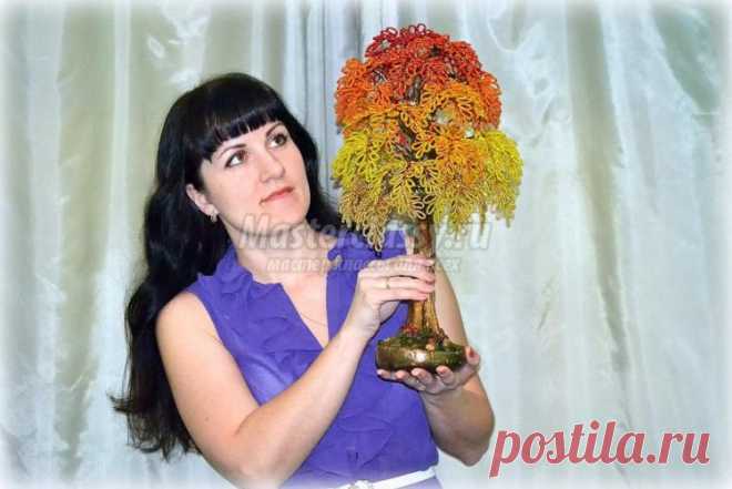 Дерево из бисера. Золотая осень. Мастер-класс с пошаговыми фото