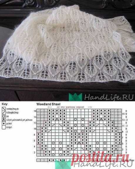 Ажурный узор для палантинов.