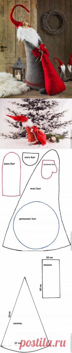 Шьем Дед Мороза гномика - Новогодние игрушки своими руками - Новогодние игрушки своими руками. - Инструкции по изготовлению подарков - Подарки своими руками .