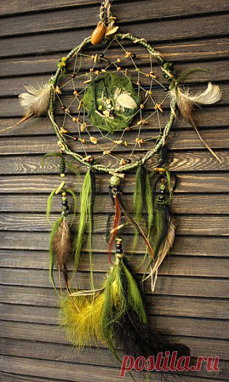 Купить Ловец снов "Deep magic forest" - ловец снов, сон, тёмно-зелёный, талисман