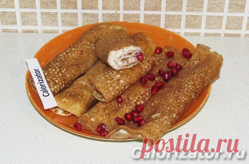 Блинчики с творогом и гранатом - как приготовить, рецепт с фото по шагам, калорийность - www.calorizator.ru