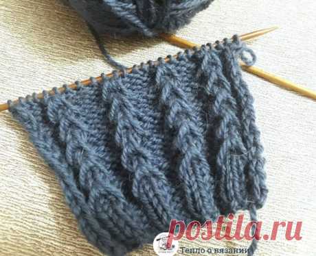 Интересный узор для шапки на основе резинки 3 х 2 | Тепло о вязании Пульс Mail.ru