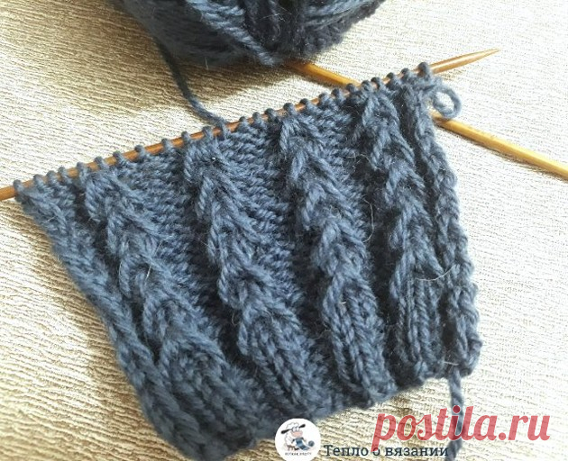 Интересный узор для шапки на основе резинки 3 х 2 | Тепло о вязании Пульс Mail.ru