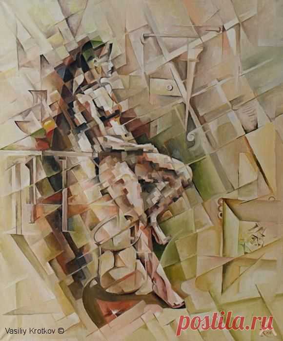 ВАСИЛИЙ КРОТКОВ 
"Девушка. Кубофутуризм"
Живопись,Холст/Масло,60x50см