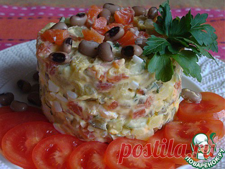Нежный рыбный салат.