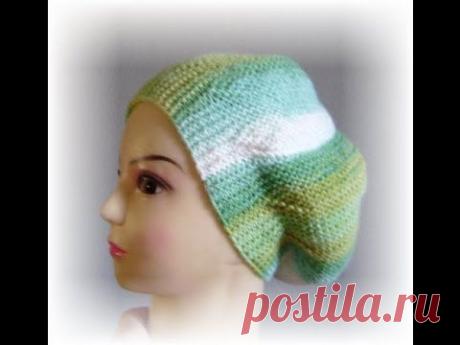 Как связать берет спицами.Вязание с LusiTen