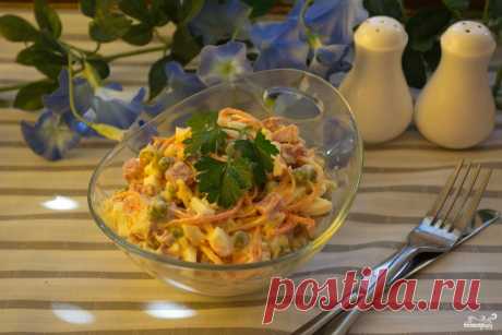Салат &quot;Восторг&quot; с корейской морковкой - пошаговый кулинарный рецепт с фото на Повар.ру