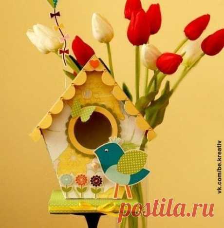 Весенний бумажный скворечник - Бумаготворчество