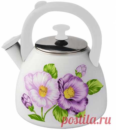 Чайник эмалированный Kamille Spring Flowers-III 2.8л со свистком Чайник Kamille Spring Flowers - игривое весеннее настроение. Объем 2.8л. Изготовлен из углеродистой стали. Материал отличается прочностью и твердостью, а также высокой тепло проводимостью - быстро нагревается и долго удерживает тепло. Покрыт качественной трехслойной эмалью внутри и снаружи. Свисток с удобным механиз...