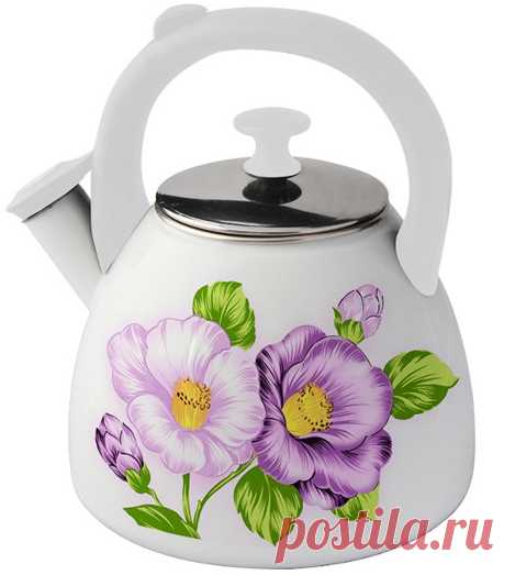 Чайник эмалированный Kamille Spring Flowers-III 2.8л со свистком Чайник Kamille Spring Flowers - игривое весеннее настроение. Объем 2.8л. Изготовлен из углеродистой стали. Материал отличается прочностью и твердостью, а также высокой тепло проводимостью - быстро нагревается и долго удерживает тепло. Покрыт качественной трехслойной эмалью внутри и снаружи. Свисток с удобным механиз...