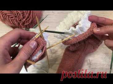 Рюша для носков спицами