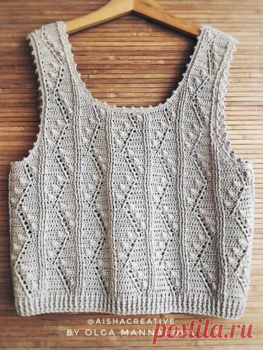 Свяжите ажурную маечку крючком