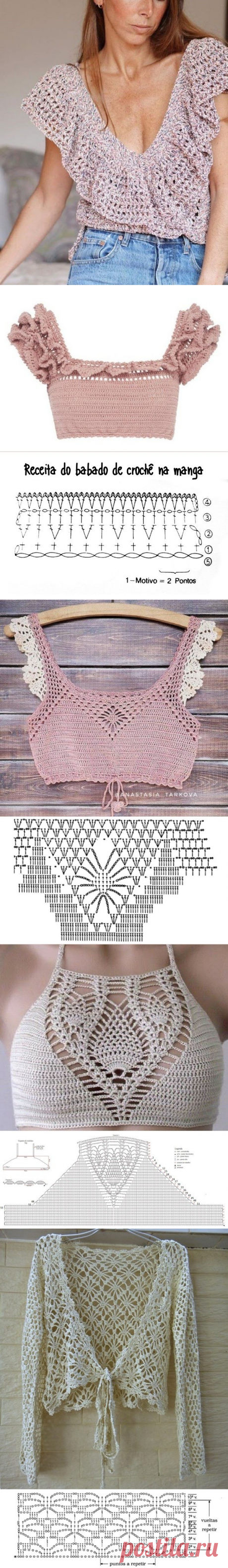 Blusinhas crop top de crochê para copiar &amp;#8902; De Frente Para O Mar