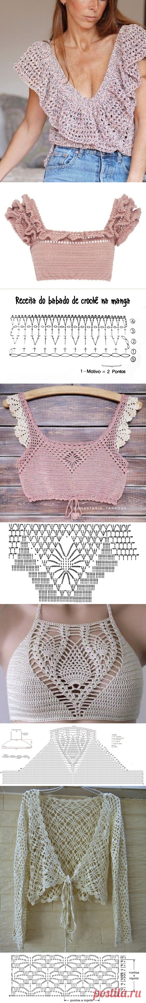 Blusinhas crop top de crochê para copiar &#8902; De Frente Para O Mar