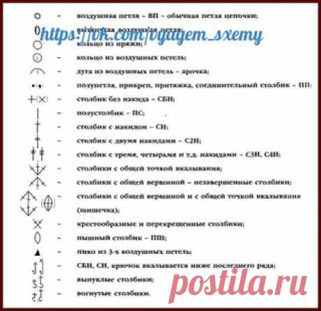 Вяжем крючком. Условные обозначения.