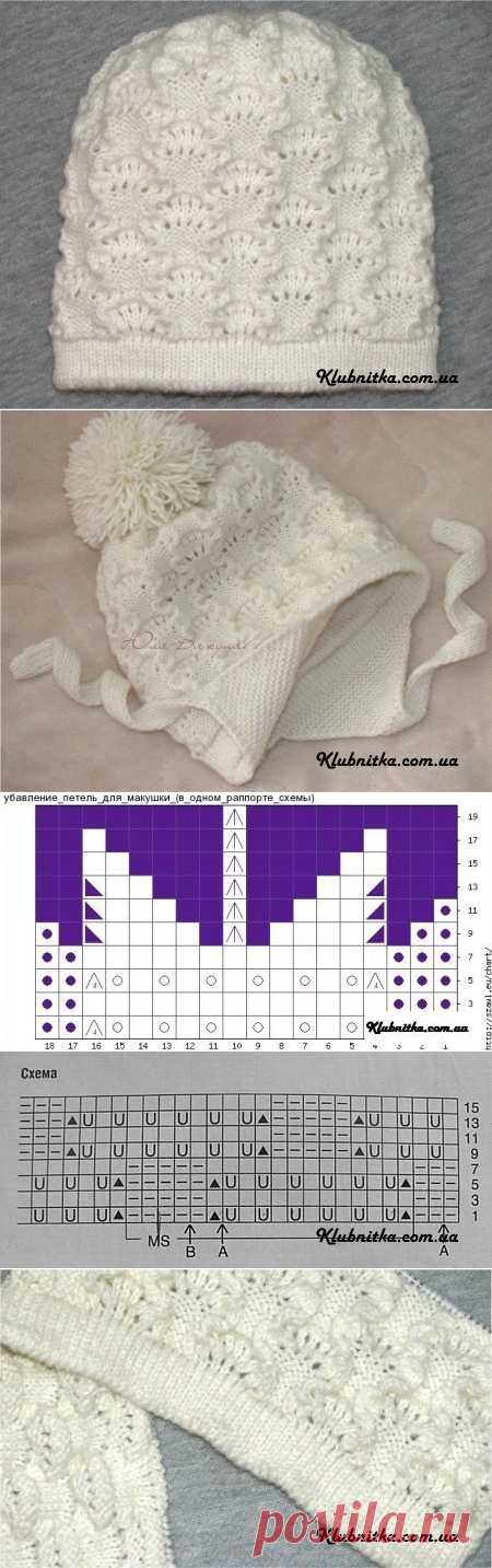 Шапочка детская «зимняя сказка» (Вязание спицами) | Журнал Вдохновение Рукодельницы