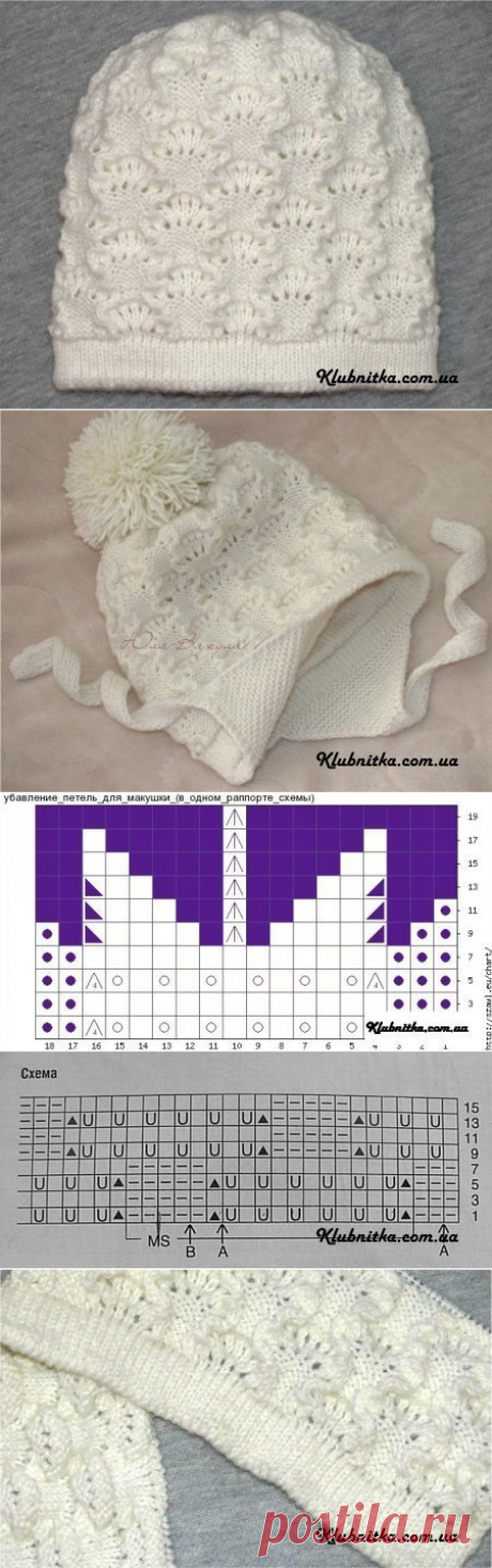 Шапочка детская «зимняя сказка» (Вязание спицами) | Журнал Вдохновение Рукодельницы