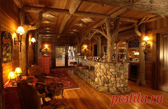 Bar - rustic - family room - minneapolis - by Gabberts Design Studio