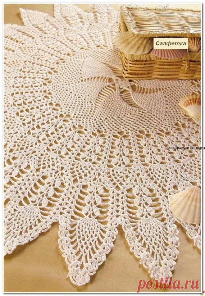 Салфетка с ананасами крючком. Как связать ажурную салфетку крючком