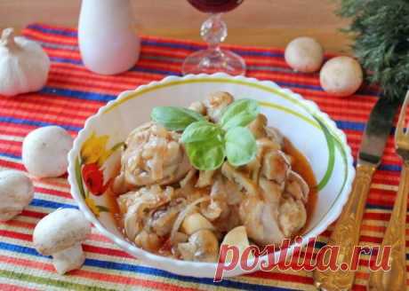 ​Курица в вине по-французски
