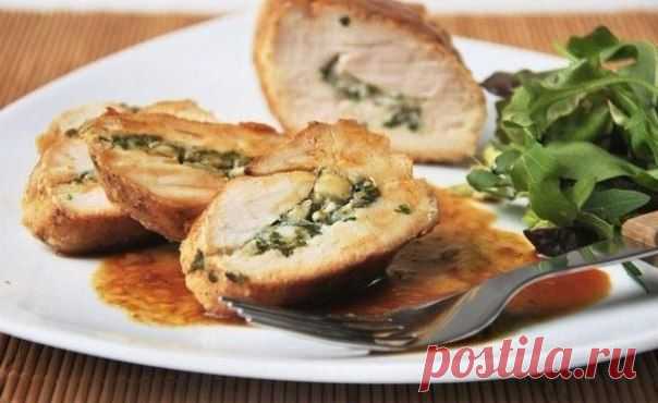 Вкусняшки: Куриное филе с творогом и зеленью