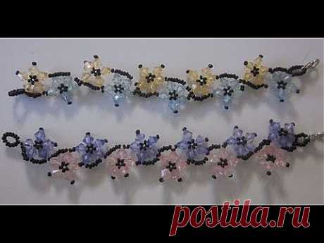 PULSERA DE FLORES ENTRELAZADAS CON TUPIES Y BOLITAS - YouTube