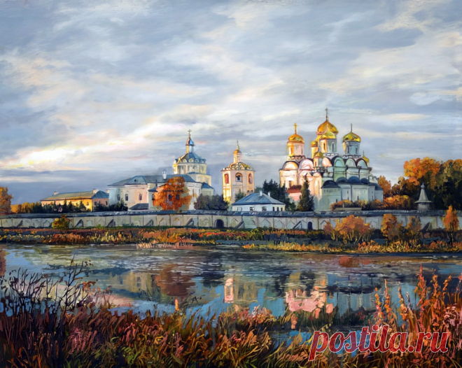 Какая к Храму долгая дорога, порой идём к нему всю свою жизнь... Художник Эдуард Порфирьевич Панов.