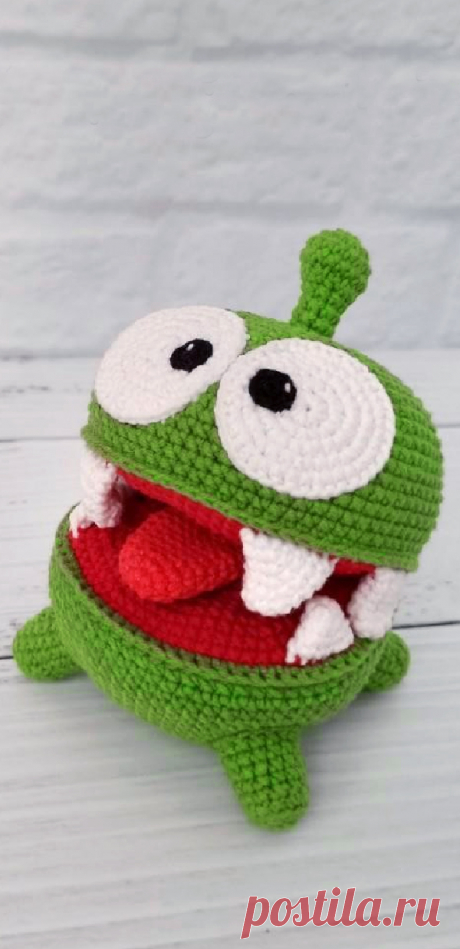 PDF Ам Ням крючком. FREE crochet pattern; Аmigurumi animal patterns. Амигуруми схемы и описания на русском. Вязаные игрушки и поделки своими руками #amimore - Ам Нямчик из игры Cut the Rope, Ам Ням из мультсериала &quot;Приключения Ам Няма&quot;.