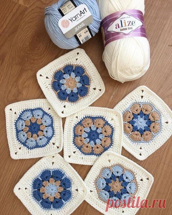 ПОЧЕМУ БАБУШКИН КВАДРАТ ЛЮБИМ И ПОПУЛЯРЕН. СХЕМЫ КРАСИВЫХ КВАДРАТОВ | ВЯЗАНИЕ КРЮЧКОМ soft.decor.soft | Дзен