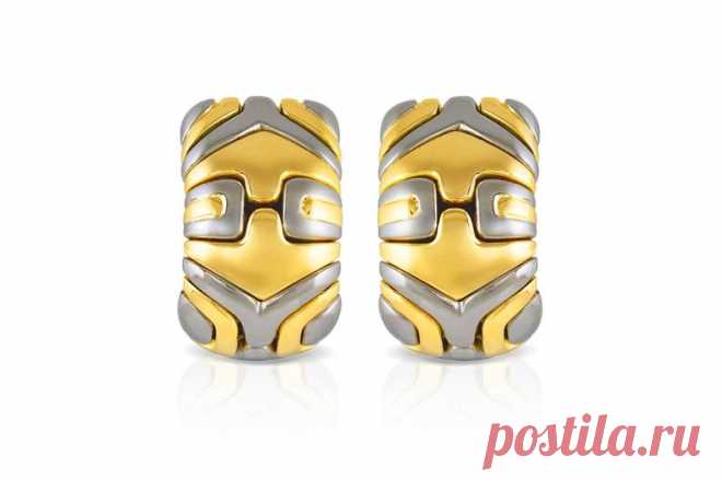 Bvlgari Parentesi two tone earrings finely crafted in 18 k | Etsy