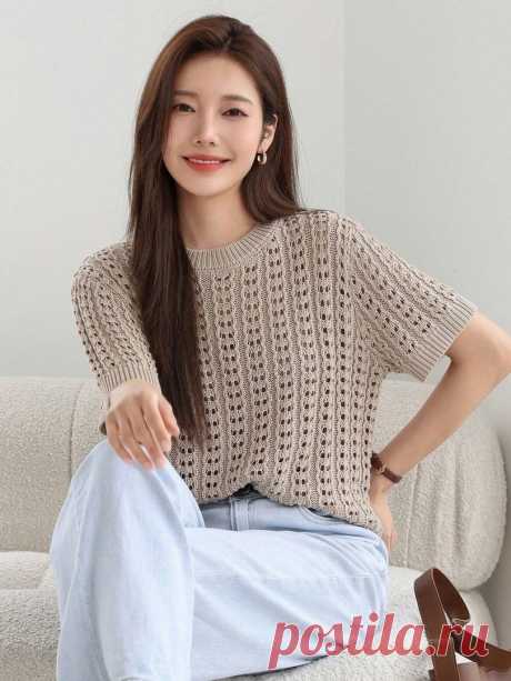 Ажурная футболка спицами. Схема узора. / knittingideas.ru