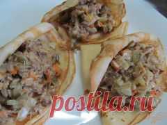 Блинчики с мясом и соленым огурцом - пошаговый рецепт с фото. Как приготовить.