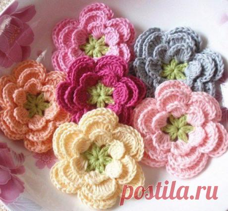 вязаные цветочки