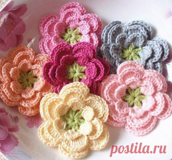 вязаные цветочки